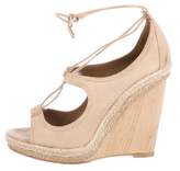 Thumbnail for your product : Aquazzura Suede Wedge Sandals Tan Suede Wedge Sandals