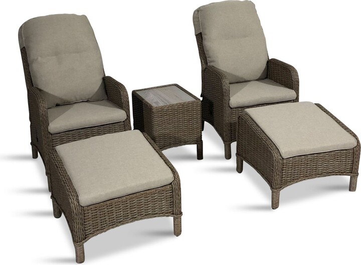 LG Outdoor Bergen 2Seat Garden Side Table & Reclining Chairs with