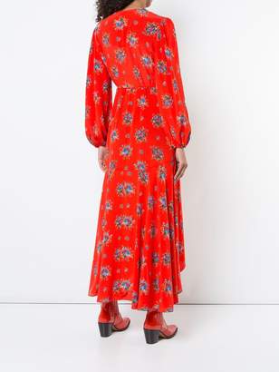 Ganni floral wrap dress