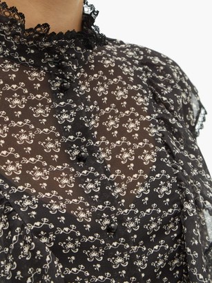 See by Chloe Floral-print Crepe Midi Dress - Black Multi