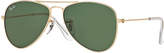 Thumbnail for your product : Ray-Ban Children's Metal Aviator Sunglasses, Gold/Green