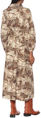 Ganni Printed cotton-poplin dress