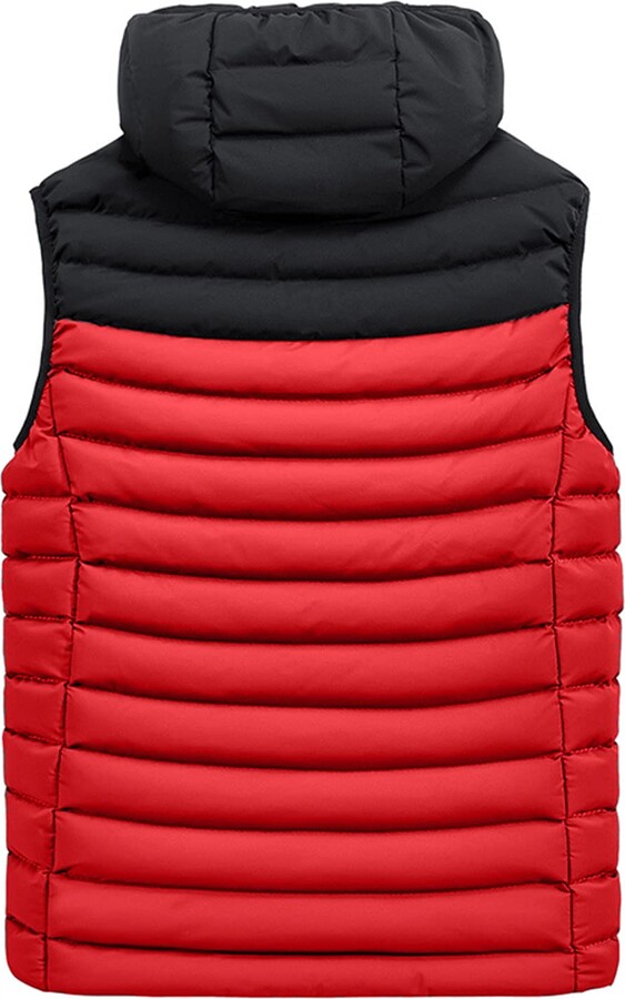 PODOLIXIA Men's Hooded Down Vest Thermal Buffer Vest Winter Quilted