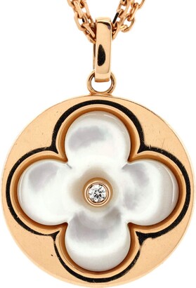 Clone Louis Vuitton Dentelle Blossom Luxury Full Diamond Four Leaf Clover /  Sunflower 18k White Gold Necklace