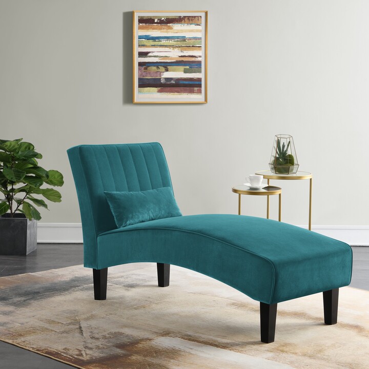 Dunelm Bella Velvet Chaise Longue Blue ShopStyle