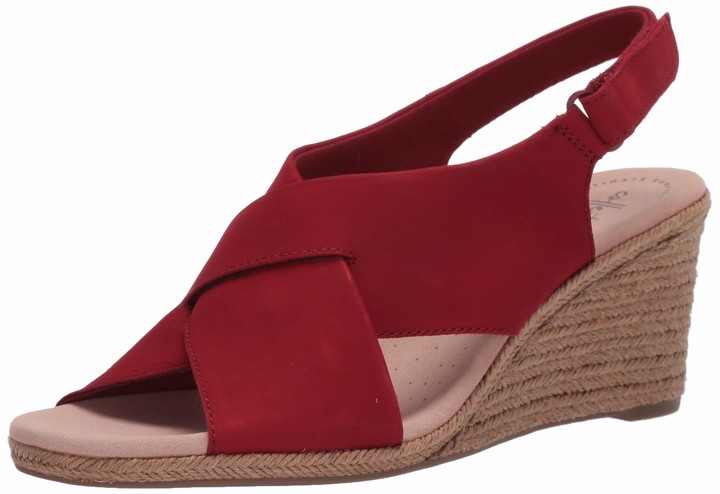 clarks red sandals