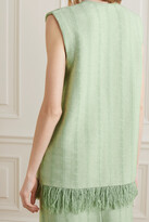 Thumbnail for your product : Jil Sander Fringed Cotton-blend Top - Mint