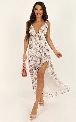 Showpo So Clumsy I Am Falling In Love Dress In white floral - 18