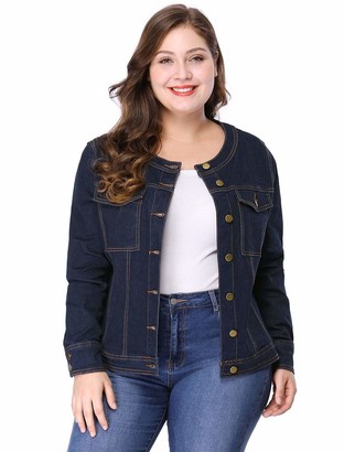 collarless jean jacket