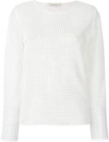Cédric Charlier square stitched sheer blouse