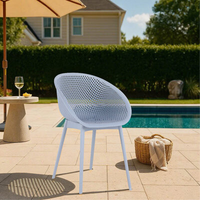 Wrought Studio Holiday - 2-Pack Modern Lounge Chairs – Indoor/Outdoor All-Weather PP Plastic Lightweight For Patio Beach Living Room