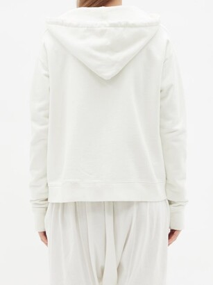 DOMI Zipped Organic-cotton Jersey Hooded Sweatshirt - White