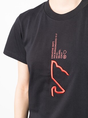 Emporio Armani graphic-embroidery logo-print T-shirt