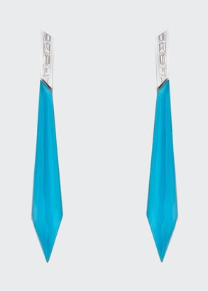 Stephen Webster CH2 Stiletto Earrings in 18K White Gold and Dark Turquoise