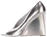 Thumbnail for your product : Burberry Metallic Snakeskin Wedges Silver Metallic Snakeskin Wedges