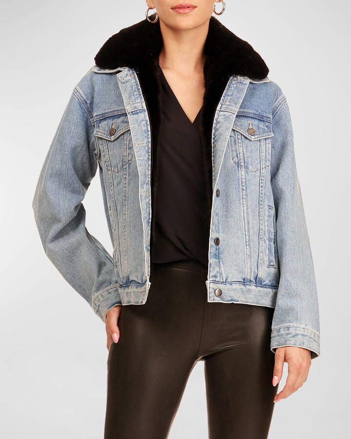 Denim Jacket Fur Collar | Shop the world's largest collection of fashion |  ShopStyle