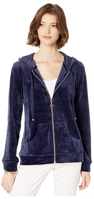 women's velour zip up hoodie