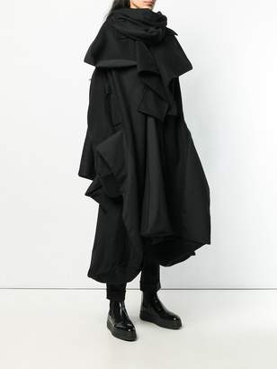 Yohji Yamamoto ruffled neck coat