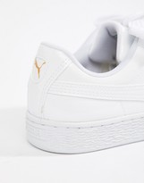 Thumbnail for your product : Puma patent basket heart sneaker in white