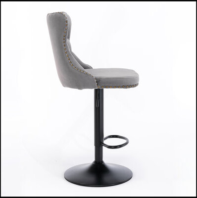 Mercer41 Adjustable Velvet Barstools With Tufted Backs And Stable Base Perfect For Home Pub And Kitchen Island.