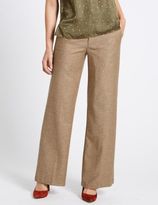 Thumbnail for your product : Marks and Spencer Wool Blend Herringbone Wide Leg Trousers
