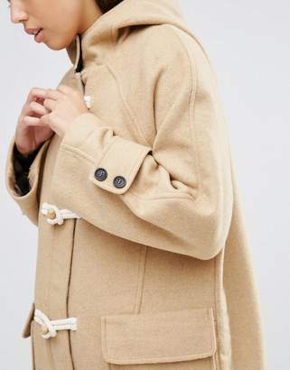 ASOS Hooded Duffle Coat In Oversized Fit