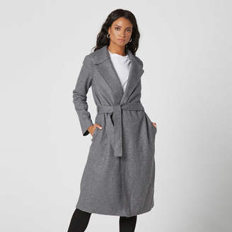DSTLD Womens Wool Blanket Maxi Coat in Grey