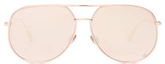 Christian Dior Eyewear - Diorbydior Mirrored Aviator Sunglasses - Womens - Rose Gold
