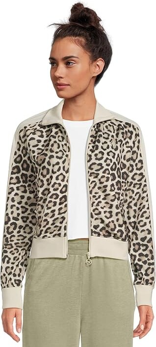 Puma T7 Leo Luxe Short Track Jacket Women's Jacket Alpine Snow/Ice Coffee : MD, Polyester