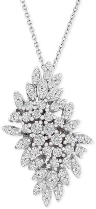 Wrapped in Love Diamond Cluster 18" Pendant Necklace (1 ct. t.w.) in 14k White Gold, Created for Macy's