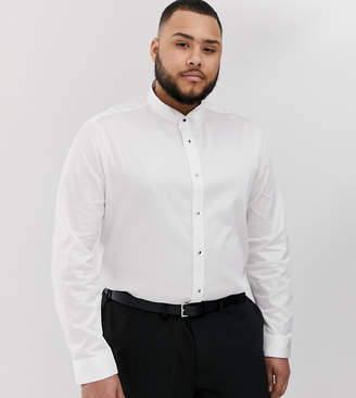ASOS DESIGN Plus regular fit white shirt with wing collar & stud buttons