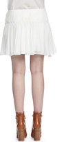 Thumbnail for your product : Chloé Tassel-Detailed Gathered Mini Skirt, White