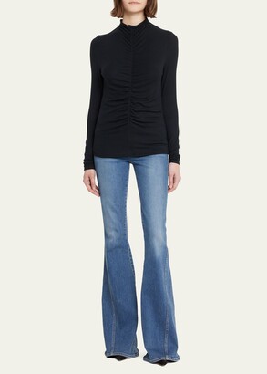 Veronica Beard Jeans Theresa Knit Ruched Turtleneck