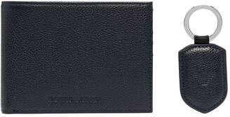 Emporio Armani Pebbled Leather Wallet Keyring Set