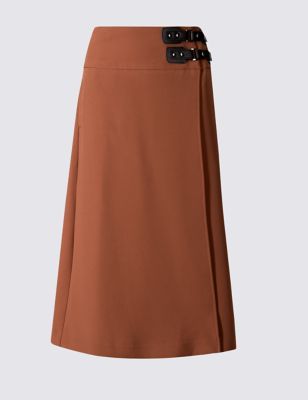 Marks and Spencer Pleated Kilt A-Line Midi Skirt