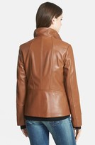 Thumbnail for your product : Ellen Tracy Stand Collar Leather Scuba Jacket (Regular & Petite) (Online Only)
