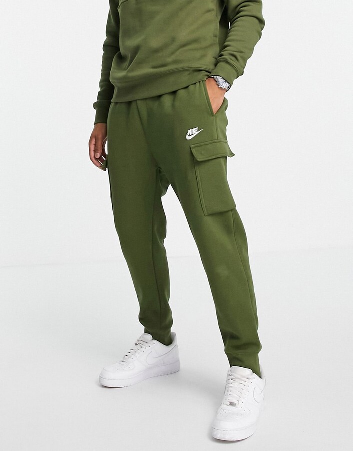 Nike Club fleece cargo joggers in khaki - ShopStyle Trousers