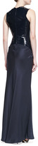 Thumbnail for your product : Cushnie Plunging Patent-Bodice Gown