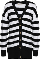 Thumbnail for your product : MICHAEL Michael Kors Striped Merino Wool-blend Cardigan