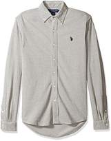Thumbnail for your product : U.S. Polo Assn. Men's Long Sleeve Slim Fit Birdseye Pique Button Down Sport Shirt