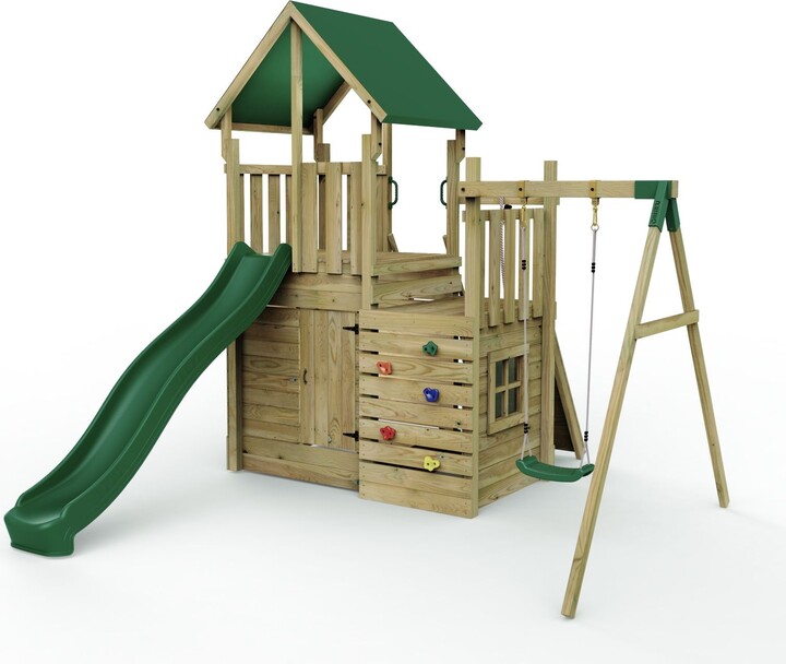 M5060952060304 Wooden Climbing Frame with Play Tower and Slide