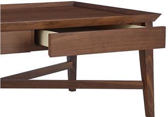 Crate & Barrel Bradley Walnut Coffee Table with Drawers