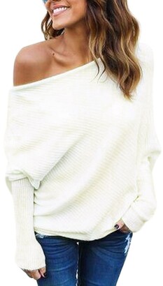 off shoulder pullover sweater