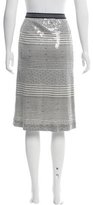 Thumbnail for your product : Tory Burch Sequin-Embellished Striped Skirt