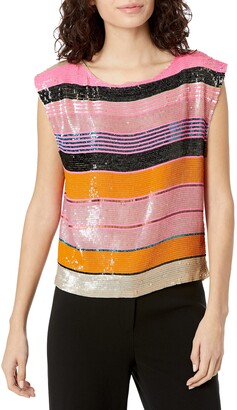Tracy Reese Women's Striped Sequin Blouse