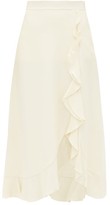 Thumbnail for your product : Giambattista Valli Ruffle-hem Crepe Skirt - Ivory