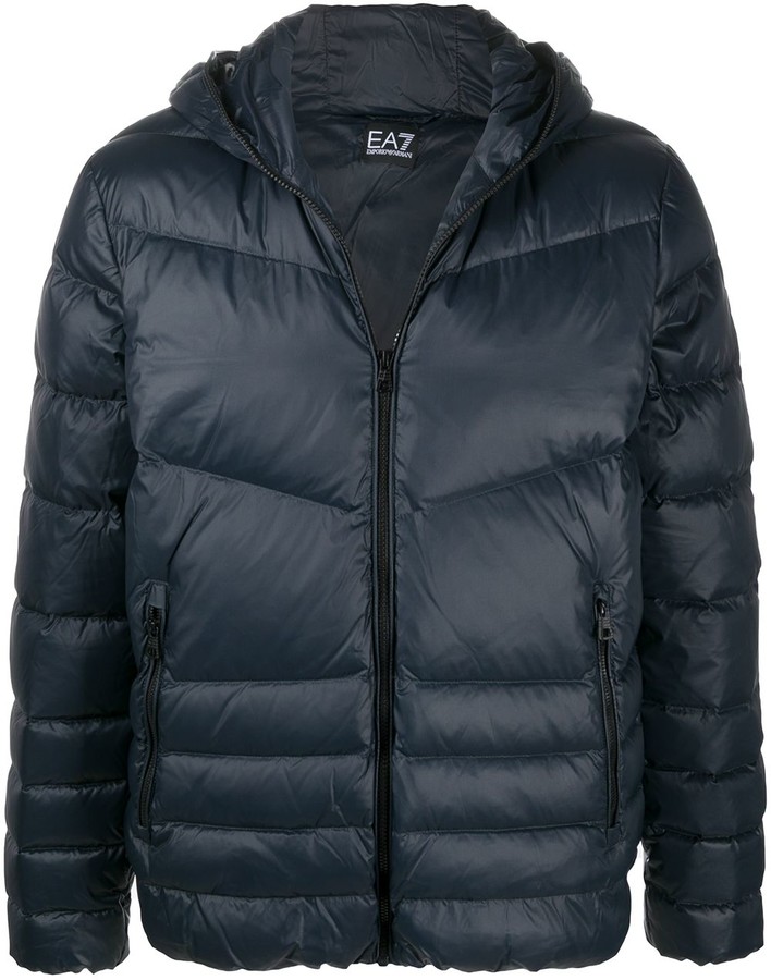 EA7 Emporio Armani Hooded Puffer Jacket - ShopStyle Outerwear