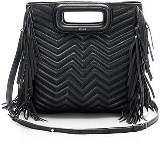 Maje Fringe Convertible Quilted Leather Crossbody