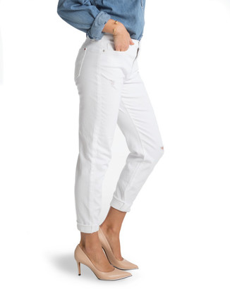 Spanx The Slim-X® Distressed Casual Cuffed Jeans in White