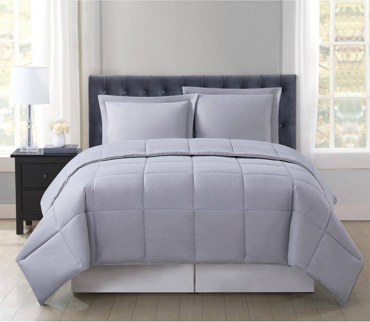 Truly Soft Everyday Reversible 3-Piece Grey King Comforter Set